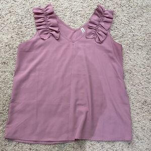 Zenana Ruffle Sleeve Tank Top | Size XL